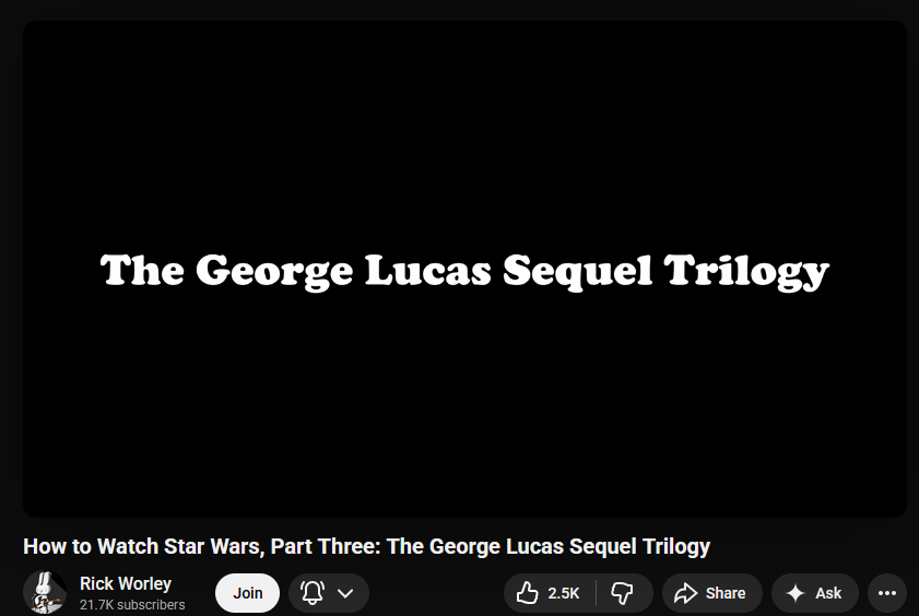 Sefray1's tweet photo. @OlogVr @GPrime85 @Variety Want to recommend to you this video.
What do you think the point of Star Wars is? https://t.co/mt22d7PCaJ