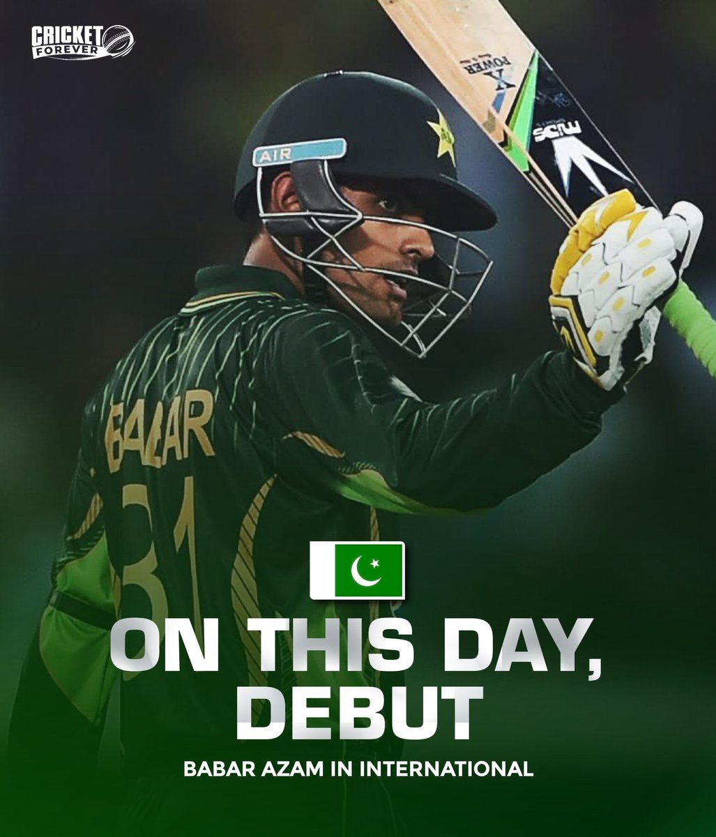 CTime360's tweet photo. A DECADE OF BABAR AZAM 🚨

On this Day 31st May 2015:

Babar Azam made his debut for Pakistan and went on to become one of the finest batters of his generation.

15,647 runs, 32 centuries, multiple ICC awards, CT 2017 winner, PSL-winning captain, ODI No.1 for four straight years https://t.co/RlmzIqmOl6