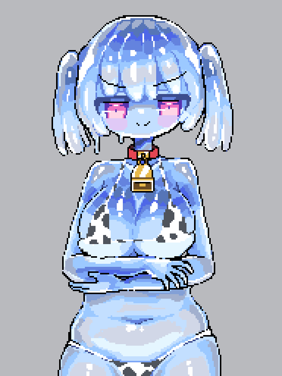 m5OSR's tweet photo. 牛柄ビキニのスライム娘 https://t.co/tqghSDchyn