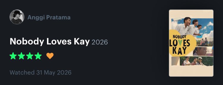 emojibiru's tweet photo. Mengakhiri bulan Mei dengan nonton film bagus:
NOBODY LOVES KAY 🧡 https://t.co/oCUJZl4BsI