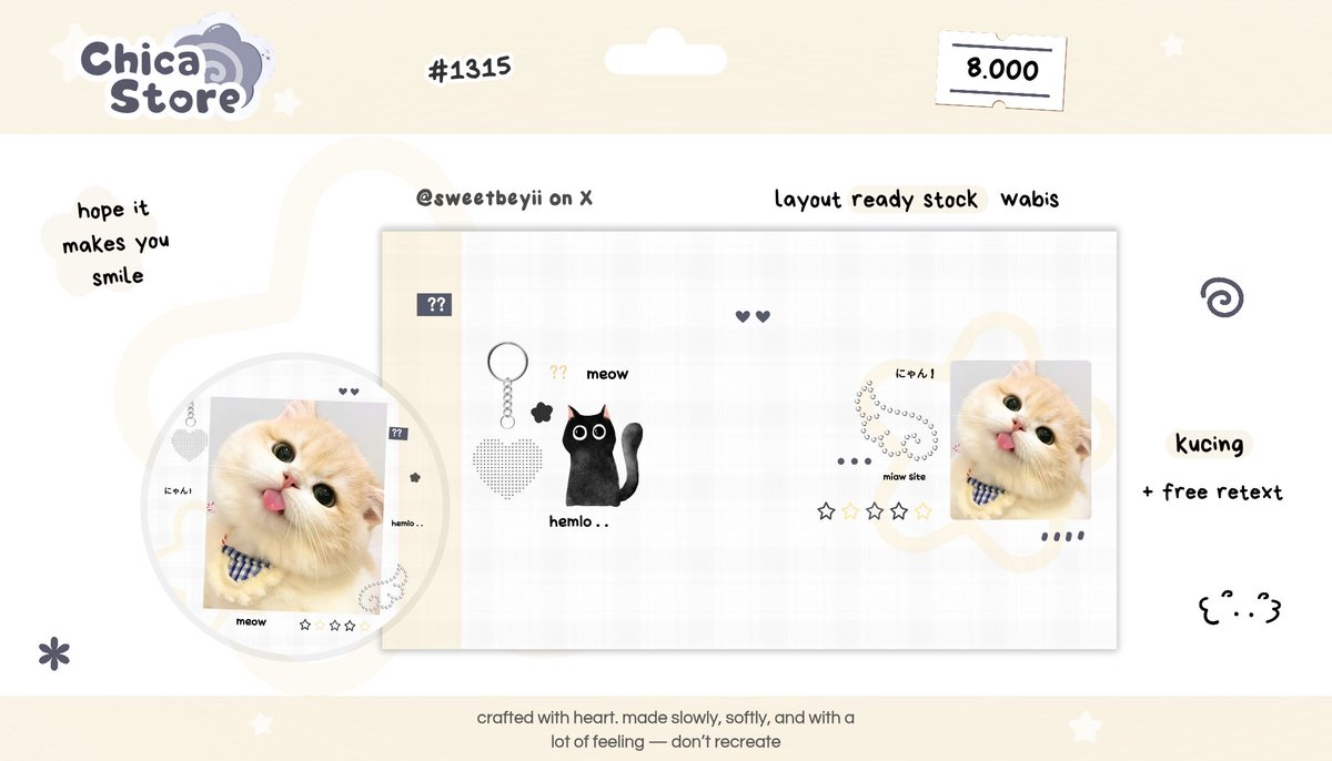 heejinwe's tweet photo. layout wabis ready stock  kucing  &amp;.  ian  pricinya  8.000  ajaa. bisa bundle juga wabis + layout x  #zonauang  bisa ke @sweetbeyii yaap https://t.co/2AAd8yMIYL