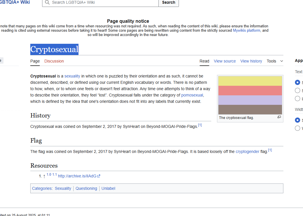 rebeccaperr0tto's tweet photo. TF!??

There is a realy Cryptosexuality in the lgbtq wiki 

free runner 

we are all Cryptosexual

https://t.co/Fb94Us5EkW https://t.co/Whh4vLg35j