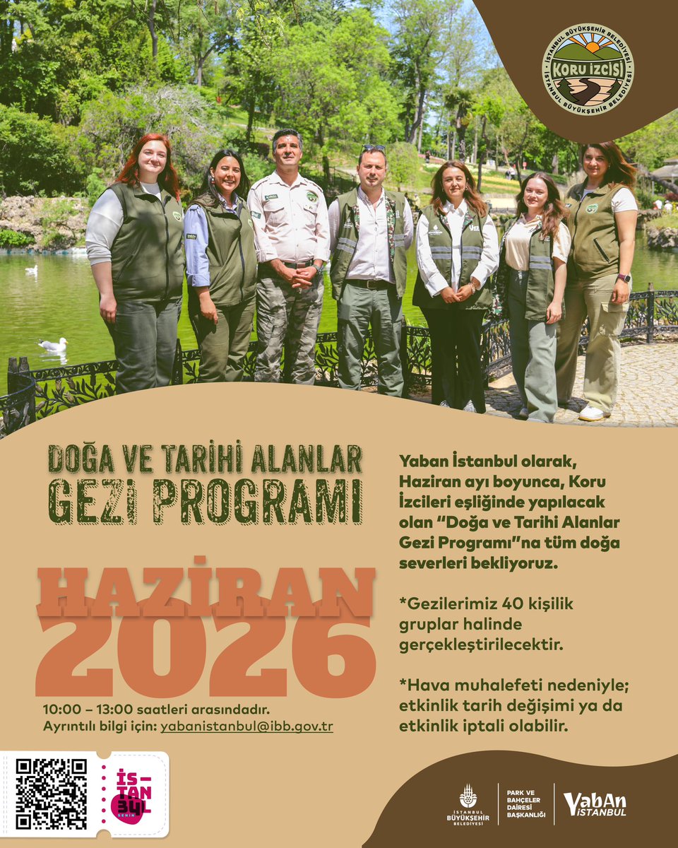 ibbyesilist's tweet photo. İstanbul’un doğa ve tarih dolu güzelliklerini birlikte keşfedelim!

🌿 “Doğa ve Tarihi Alanlar Gezi Programı” Haziran takvimi açıklandı! Koru İzcileri rehberliğinde, İstanbul’un korularını ve tarihi alanlarını keşfederken doğa ile tarihin iç içe geçmiş hikâyelerine tanıklık edeceksiniz.

@istanbulbld 
@nuriaslan_tr 
@alpkokin_pelin 
#Yeşilİstanbul