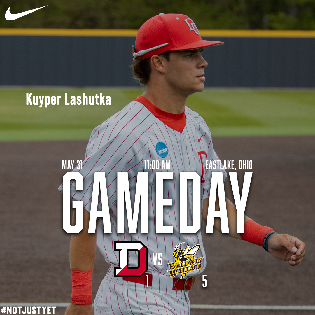 DU_Baseball's tweet photo. NCAA College World Series!

🆚 #5 Baldwin Wallace University
⌚️ 11 AM
📍 Eastlake, Ohio
📺 https://t.co/bWKWhEFEnO
📊 https://t.co/hRgQW9C75q

#NotJustYet https://t.co/Qgtsty0WmQ
