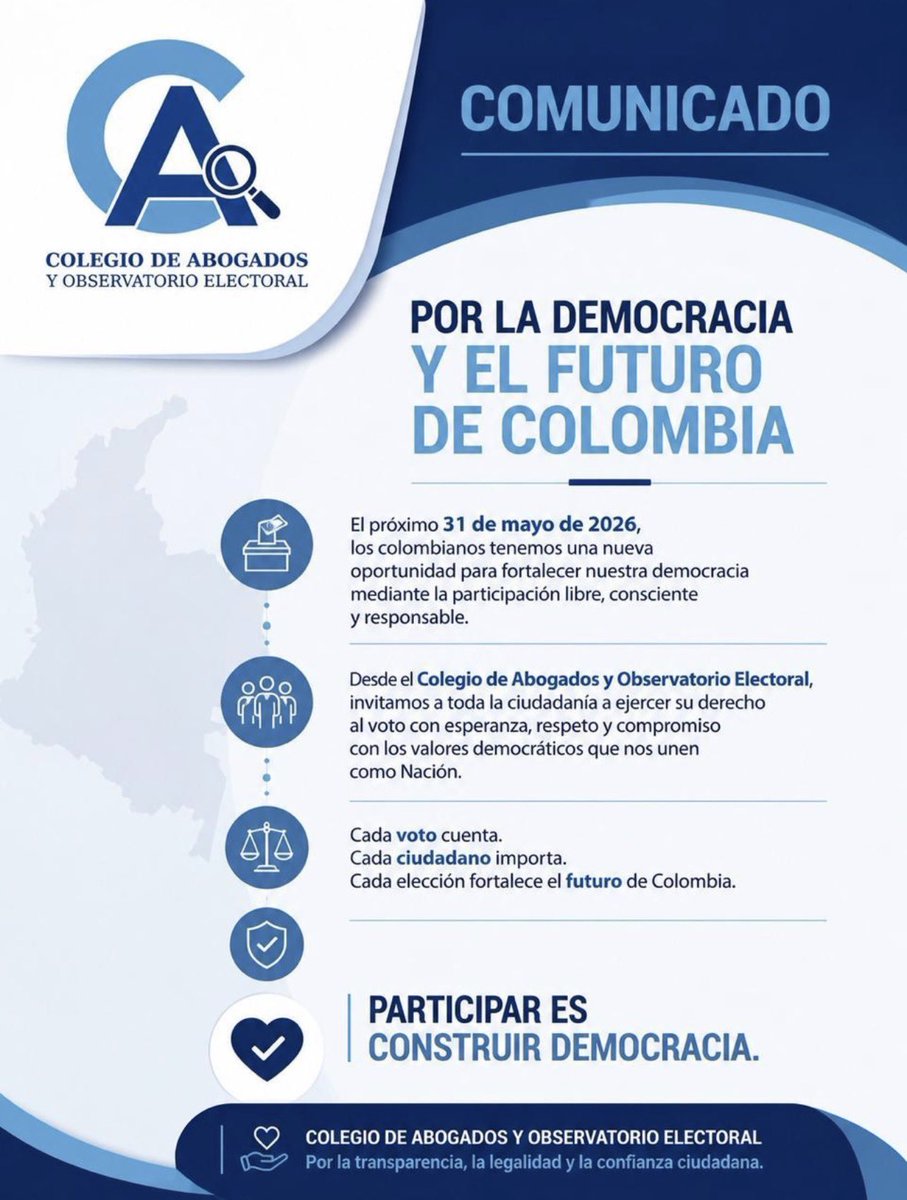 ColAboElectoral's tweet photo. Defendamos la democracia. https://t.co/w7nfpI23Yf