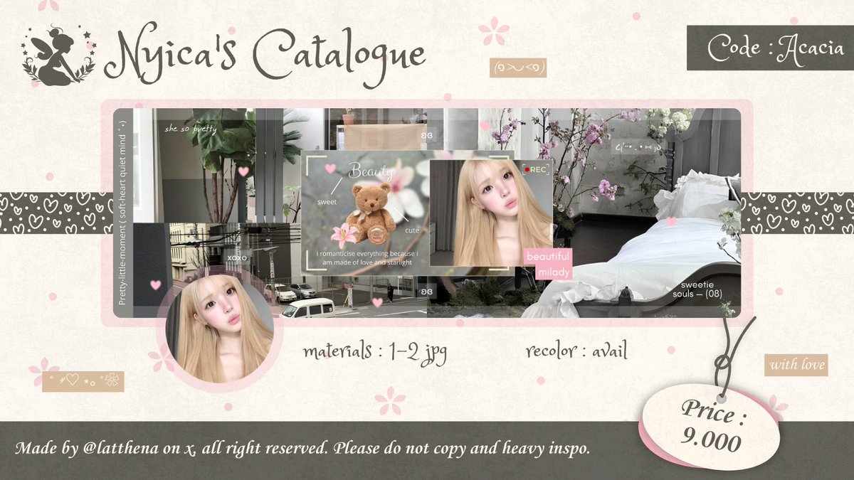 latthena's tweet photo. Repost &amp; any interaction are appreciated! ✨

HALOOO teman-teman! 🧚🏻‍♀️

Aku bawa 2 bunga baru dari Nyicaland! Yuk kenalan sama Seruni dan Acacia. Tolong bantu ospek ya teman-teman apakah sudah aman? Kalau ada kesamaan dengan BA lain boleh DM/tele aku ya. Timakacii🌷✨

#bealanja https://t.co/0VwwReod9s