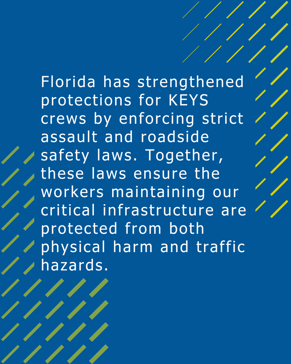 KeysEnergy's tweet photo. New Florida laws are strengthening protections for our crews! The Utility Worker Protection Act increases penalties for assault, while the Move Over Act requires drivers to shift lanes or slow down for roadside workers. Learn more: https://t.co/m2cjV7Ur3S ⚡️ #PoweringParadise https://t.co/siM4dC4bZy
