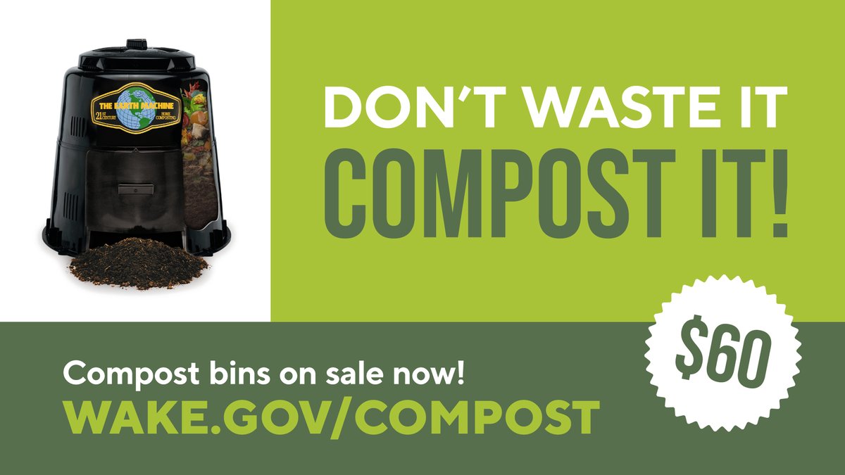 WakeGOV's tweet photo. ‼️ Don’t miss out! Today is the last day to get a #Compost bin for 50% off this year.

There is still time to place your order! ⤵️ 
https://t.co/a1trFAk5vL https://t.co/cxSXzFqKAW