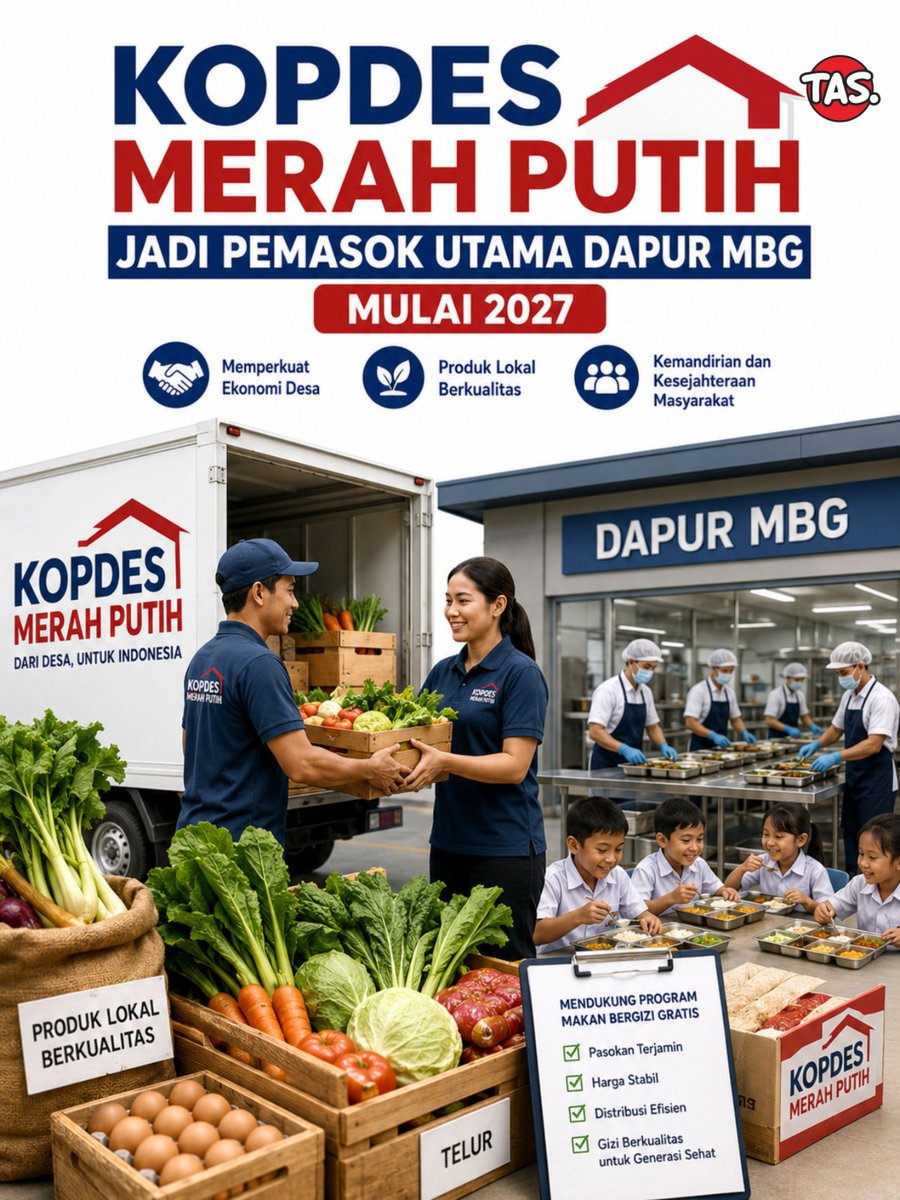 soofivyn's tweet photo. Mantap! Mulai 2027 Kopdes Merah Putih siap pasok bahan segar berkualitas untuk Dapur MBG. Ekonomi desa makin menyala! #LanjutkanMBG 

Neo Cloud Arsenal JKT48 BTS The Air Hidden Heart Indonesia EXO GMMTV Gawin Caskey https://t.co/r5t8gA6yVM