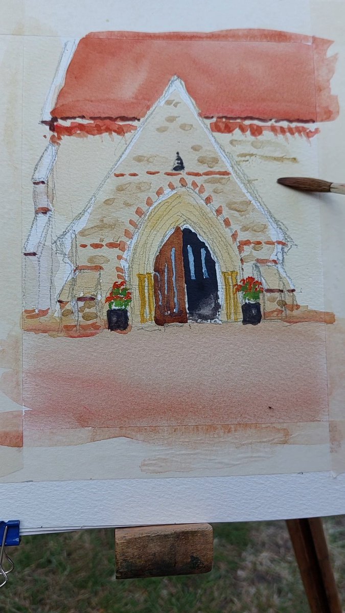 Colinsteedart1's tweet photo. 'St. Michael's and All Angels, Galleywood'. 9x7 inches unframedwatercolour. @Colinsteedart1 #art #artwork #artist #watercolour #watercolor https://t.co/u1Py5gvKZ8
