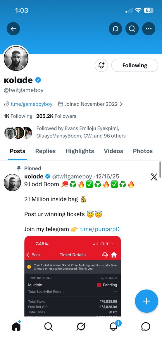 AroutureD's tweet photo. @39billion @twitgameboy 9065766658
Opay 
Thank u boss https://t.co/dVjMO8F8Yo