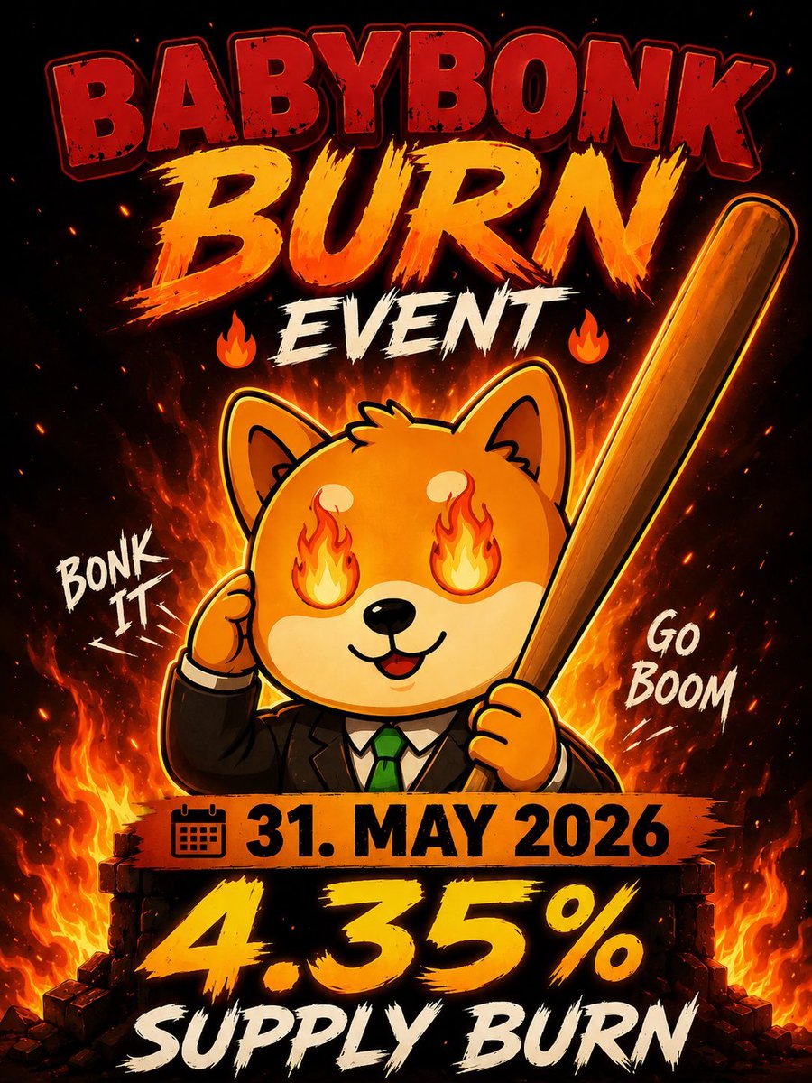 BabyBonkCoin's tweet photo. 🚨 Today is the BIGGEST burn in BabyBonk history! 🚨

4.35% of the total supply will be wiped out in a single transaction.

In just a few hours, the burn goes live. 🔥

Before that, let's show everyone the power of the BabyBonk Army! https://t.co/x8XkQ1ck0m