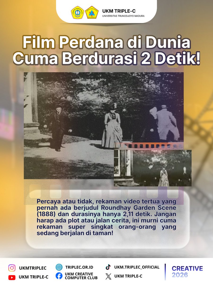 ukmtriplec1's tweet photo. [FUN FACT DUNIA VIDEOGRAFI]

Yuk lihat postingan ini untuk tahu Fun Fact Videografi dan dunia perfilman!

Salam Creative !! ✊
Semangat Creative !! ✊

#SemangatBerkarya 
#Creative2026
#UKMTRIPLEC https://t.co/c6MejHspym