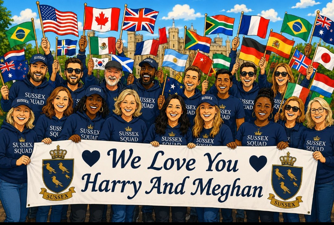 TraceyCatt79183's tweet photo. For Harry and Meghan

Across the seas and far apart,
The Sussex Squad speaks from the heart.
With kindness, hope, and love so true,
They cheer for all that you both do.
Through every storm, their voices stay—
Supporting Harry and Meghan all the way. ❤️ https://t.co/ABZDeMcfrL