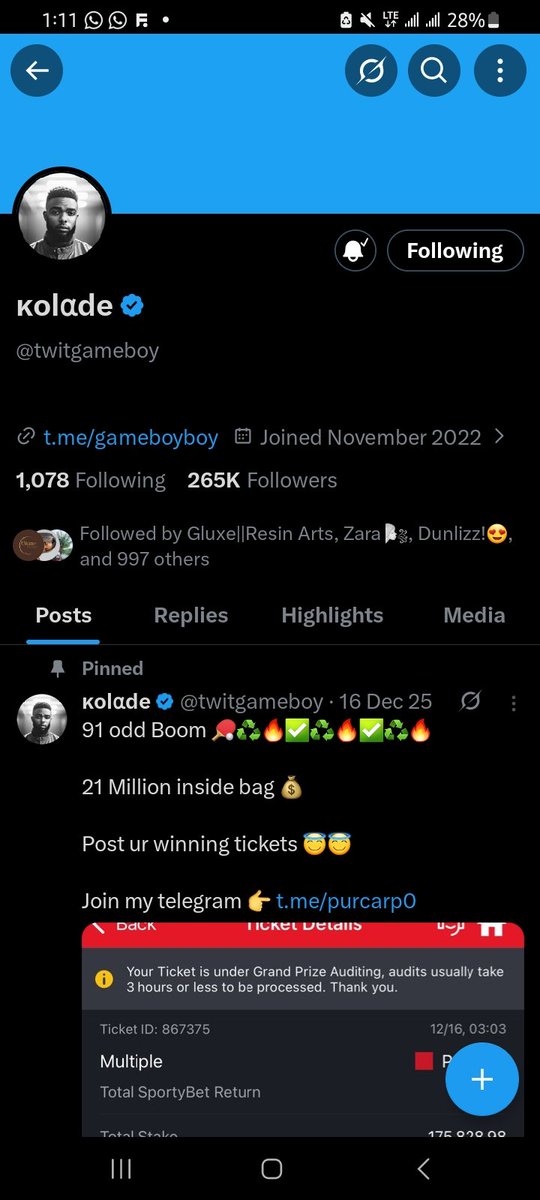 Blessing_gem's tweet photo. @39billion @twitgameboy Following already 
I didn't win yesterday 
9051383728 opay
More blessings 
@39billion https://t.co/kNFk52g2SA
