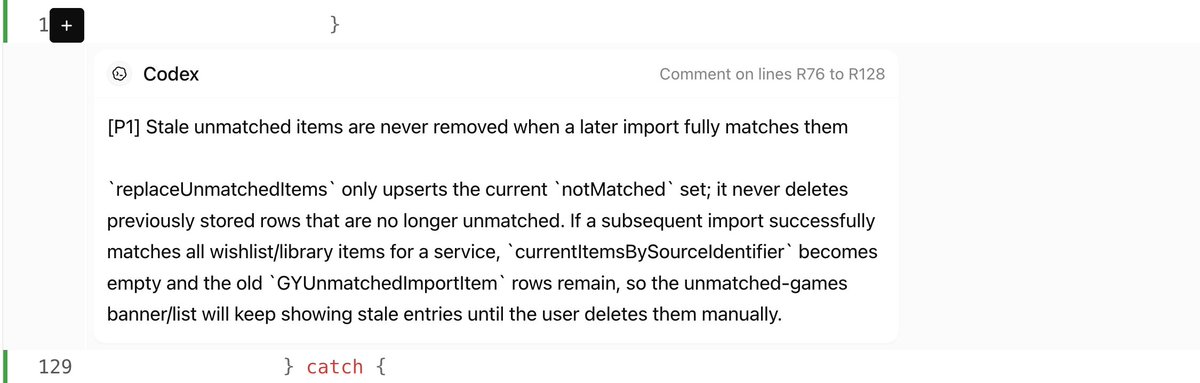 ps3zocker's tweet photo. @thsottiaux Reviews are confusing at the moment. Comments made within Codex are not actionable or deletable. Comments on GitHub also show up in there and I can do both for them. This ultimately makes reviewing changes inside Codex very difficult. https://t.co/W373360DIK