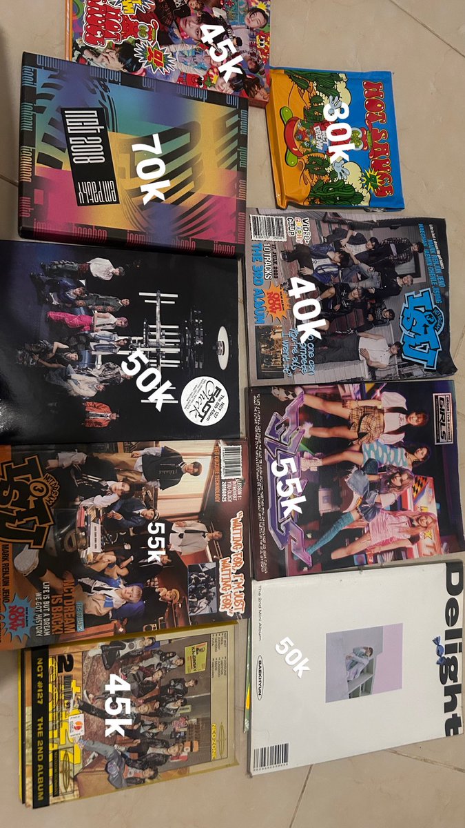 flowerpiess's tweet photo. please rt!
WTS! Album nct dream, 127, aespa, baekhyun, nct 2018 #wts #wtsalbum #nct 

🍊checkout di shopee
✅good condition, kecuali istj album nct dream yang warna biru (lecek dikit)
✅take all lebih murah
🏡bekasi https://t.co/glaVlEitS8