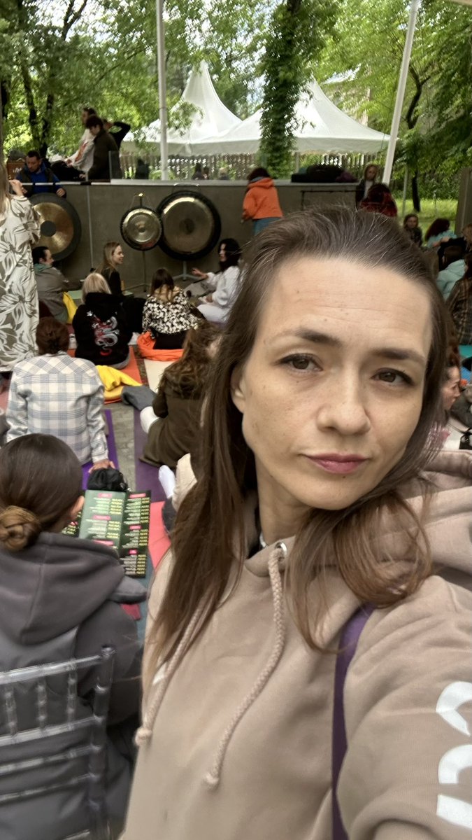 Ex_sainty's tweet photo. Today I’m at the yoga festival &amp; it is so boring 😝

I used to love those spiritual things before, but now I feel like I’m more in reality. Not without spiritual part! I just don’t need confirmation now.

Too calm here, too many «guides” who knows better 🤣 

Omg… only you know! https://t.co/t3alLwaXtD