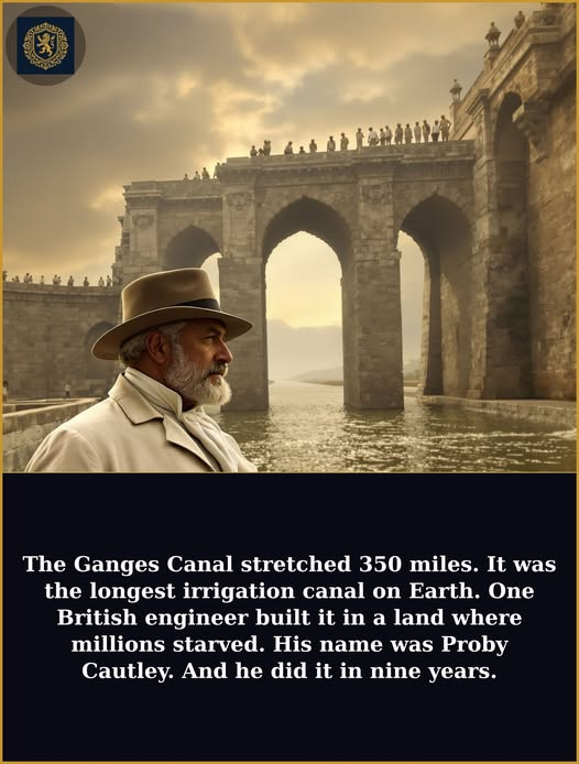 ImtiazMadmood's tweet photo. For a thousand years, the plains of northern India baked and starved between monsoons. Then one British engineer looked at the Ganges and saw not a river but a lifeline. Sir Proby Cautley's canal stretched 350 miles through the heart of India — and when its waters finally flowed in 1854, they fed millions who had known only famine.