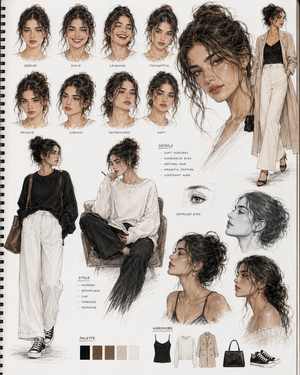 Cinematic Sketchbook Character Board