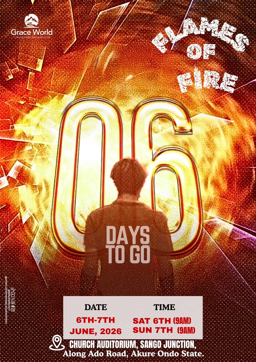 graceworldtv's tweet photo. Flames Of Fire’26 
06 DAYS TO GO!!🔥 https://t.co/v8R6R5inEU