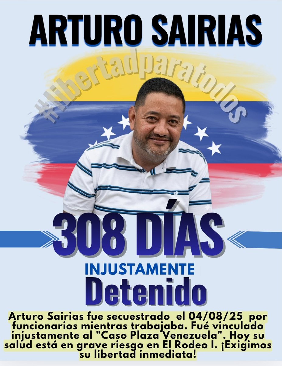 joseramonrussia's tweet photo. Libertad Para Arturo Sairias Yá https://t.co/WtbXPi8EM4