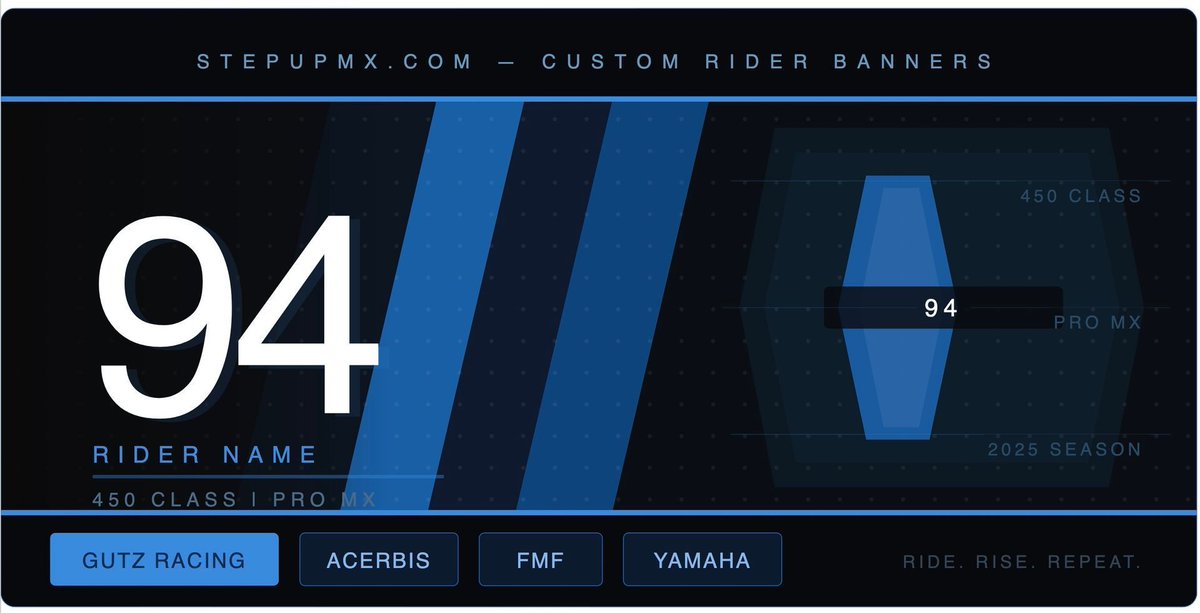 stepupmx's tweet photo. Calling all MX riders, race parents, and pit crews! 🙌

Show up to the track looking like a pro with a custom rider banner from https://t.co/t5fvaQLCLf. Perfect for race day, sponsor walls, and your garage setup.

✅ Custom sizes available
✅ High-quality print
✅ Ships fast https://t.co/JKUkGVEEk6