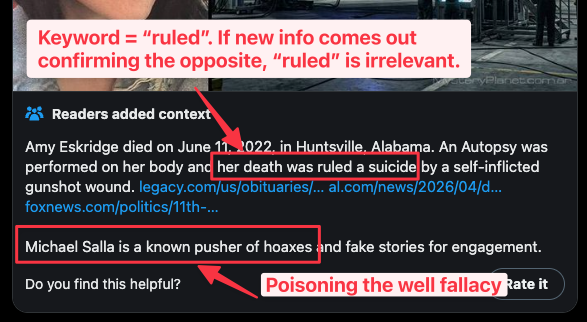 someguy96312's tweet photo. @MichaelSalla Garbage community note. At least wait until the evidence is presented. There's no community note needed for an announcement of details that haven't even been released yet. It's the fact-check equivalent of pre-crime. https://t.co/QpTnP1FHYu