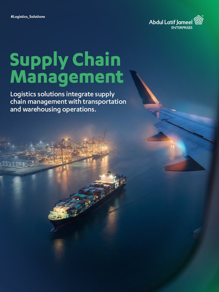 ALJ_Enterprises's tweet photo. Over the past decade, Abdul Latif Jameel Logistics has strengthened its capabilities to support integrated supply chains, aligned with Saudi Vision 2030, contributing to positioning the Kingdom as a global logistics hub.

#10years_of_developing_solutions
#AbdulLatifJameelEnterprises
#Logistics_Solutions