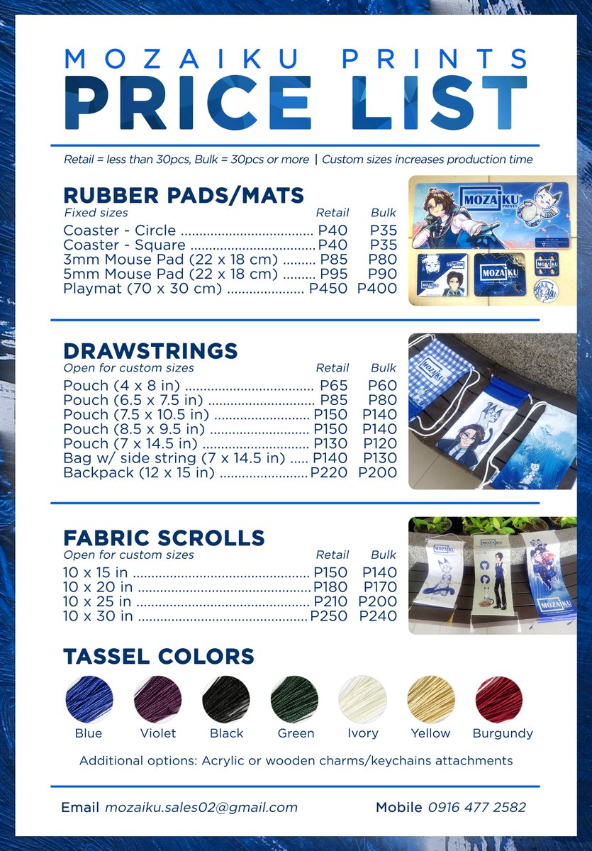 Mozaiku_Prints's tweet photo. Textile Printing Pricelist🧵✨

Check out our soft launch rates!

Please note that limited slots are available per product listing during our soft opening. 💙

We hope you all are as excited as we are ^^ https://t.co/m8a1qh5bRY