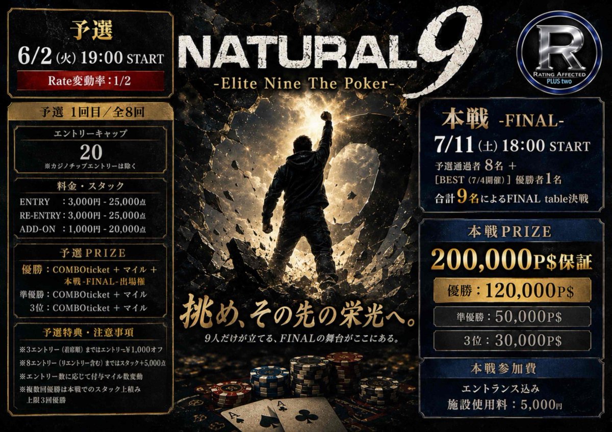 plus_two_'s tweet photo. 《無償提供:トーナメントタイマー⏰完全日本語対応》
🆓詳細は引用元ポストにて 

6月頭スケジュール公開🗓️ 
詳細はプロフィール欄から店舗ホームページへ🔗
:
知っ🉐情報⚡️⚡️
🗒️このスケジュールポストを「いいね」するだけで抽選で 2名《6/6 BEST-200,000保証》に無料招待‼️
更にリポストで当選率⬆️🆙
（こっそり🉐しちゃってください🌟）
当選発表は6/5 23:00に発表！
:
✅レート戦　初期値〜＋100に全員が収まる大混戦‼️今からでも全然狙える30万💰‼️
✅実力勝負🔥6/6（土） 【BEST】総額200,000P$保証
✅フリーロールto100,000（MysteryBOX）チャレンジ好評実施🔥
✅レート戦にprize version登場🔥
✅リングゲーム超🉐バックキャンペーン有✨