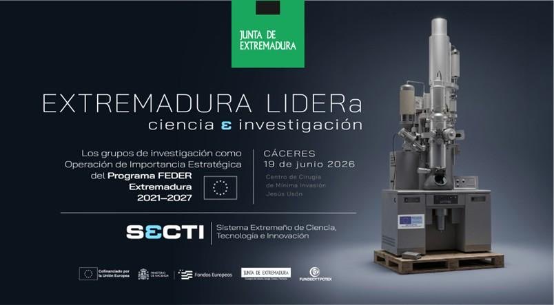 industriaEXT's tweet photo. 🟢 Cáceres acoge el 19 de junio el encuentro 'Extremadura LIDERa Ciencia e Investigación' para visibilizar el impacto de los FEDER en grupos de investigación regionales

✍️ La inscripción, abierta y gratuita, se puede formalizar en la web de FUNDECYT

🔗 https://t.co/b6q8xYkjQZ https://t.co/0pqyatnofP