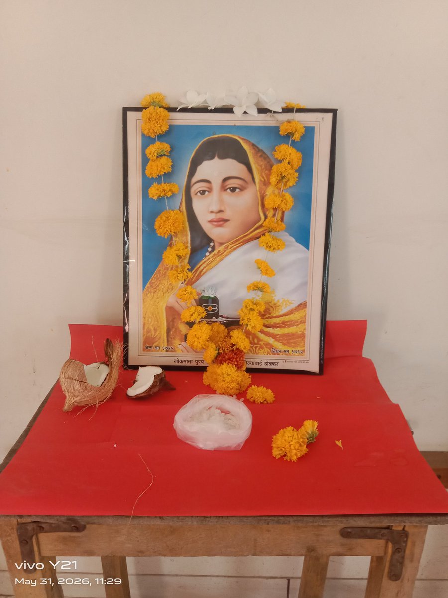 mb_manke's tweet photo. NSS Unit, Channabasweshwar Pharmacy College (Degree), Latur Celebrated "Ahilyadevi Holkar Jayanti" on 31/05/2026 at 11 am. On that Occasion, Principal, Teaching, Non-teaching staff &amp; students were present. @_NSSIndia @MaharashtraNSS @nsssrtmun @YASMinistry https://t.co/lufuvEmFhw