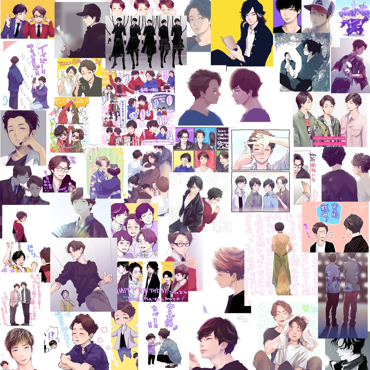 DEMI_CO's tweet photo. 嵐にはまって沢山描きました。めちゃくちゃ楽しかったです。はまった当初も嵐ファンの皆さん優しいしウェルカム姿勢すごかったのを覚えてます。
嵐のエンタメに引っ張られて描きまくった結果絵も上達した気がします笑ありがとうございましたー！まだまだ好きだよ！！！当たり前だろ！！！！💙❤️💛💚💜 https://t.co/HhSveF6QQs