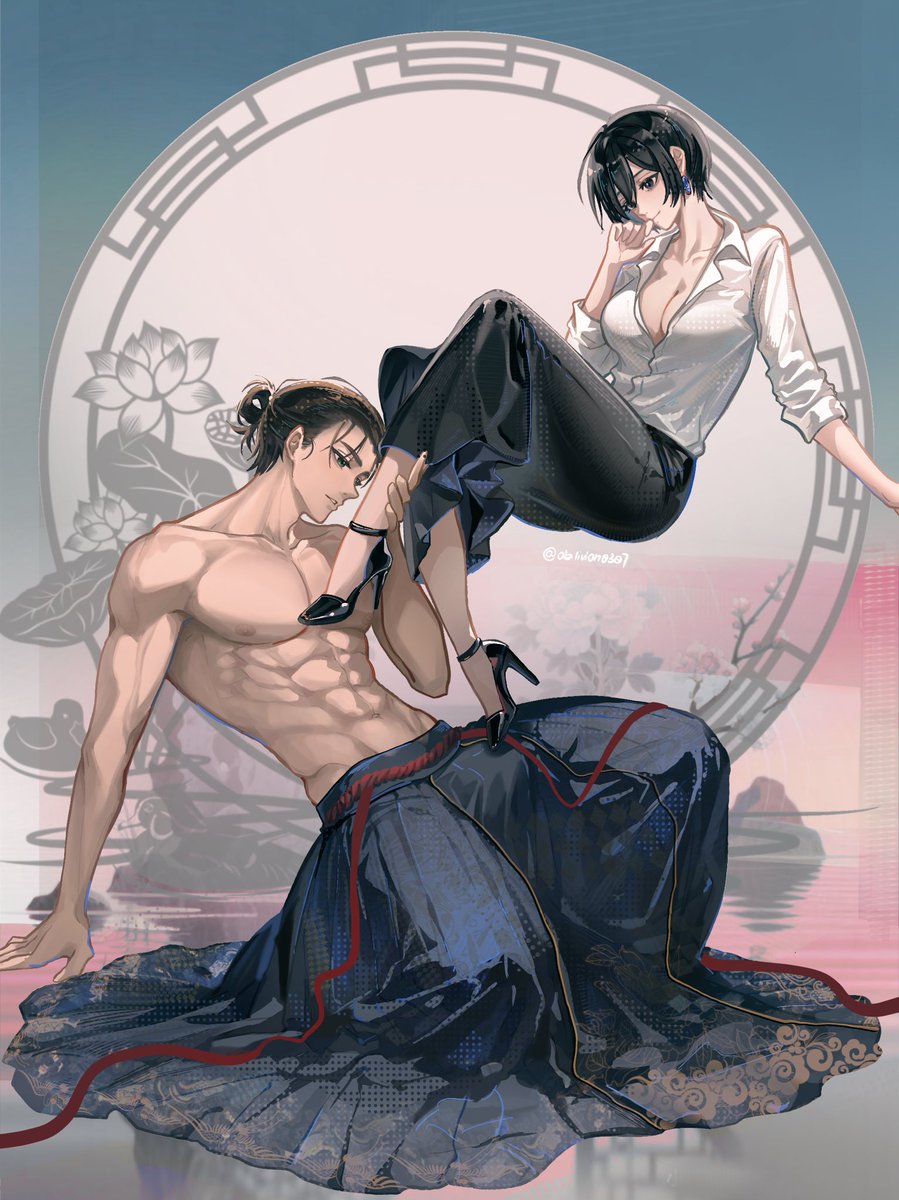 oblivion0307's tweet photo. That day, office worker Mikasa invited dancer Eren—someone she’d had a crush on for ages—to her office just to watch him dance for her.

#AttackOnTitan #エレミカ #eremika https://t.co/ggCHQE0xVf