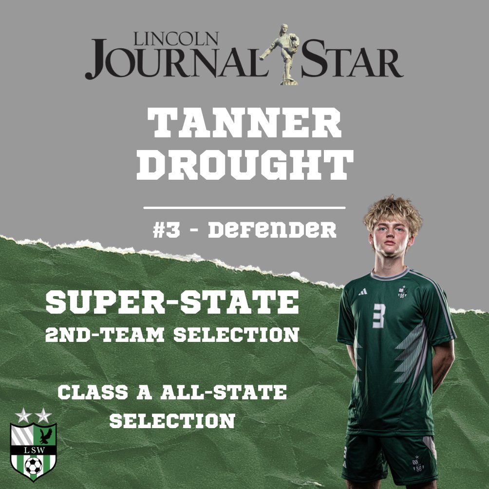 LSWFC_Official's tweet photo. @LSWFC_Official would like to congratulate Senior Defender @tanner_drought on being named a Lincoln JournalStar @PrepExtra 2nd Team Super-State Selection &amp; Class A All-State Selection! Well done Tanner! ⚽️🏅👏

https://t.co/cvgteLJ2jN https://t.co/FSov6xs78a