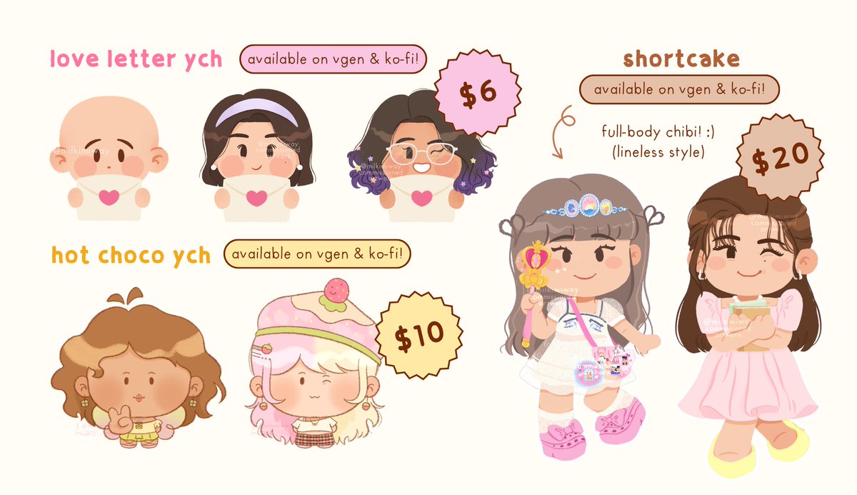 milkimiway's tweet photo. hello everyone!! 🌱 here are my updated commission services~ ꒰(´,,ᴖ ᴖ,,｀)꒱

other prices, tos, &amp; portfolio are on my carrd!

♡ order here:
╰ https://t.co/fFkIIzEjgK
╰ https://t.co/OtVrJoHHIQ

꒰ reposts are super appreciated! 💛 ꒱

#commissionsopen #VGen #VGenComm #kofi https://t.co/1xHnhzLkRb