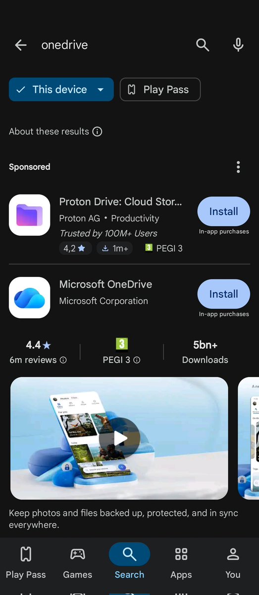 Chrusb's tweet photo. @MerBudd @enteio @BaximusCyber85 @Google @ProtonPrivacy Shows up for onedrive as well https://t.co/tUOlkH4Pbq