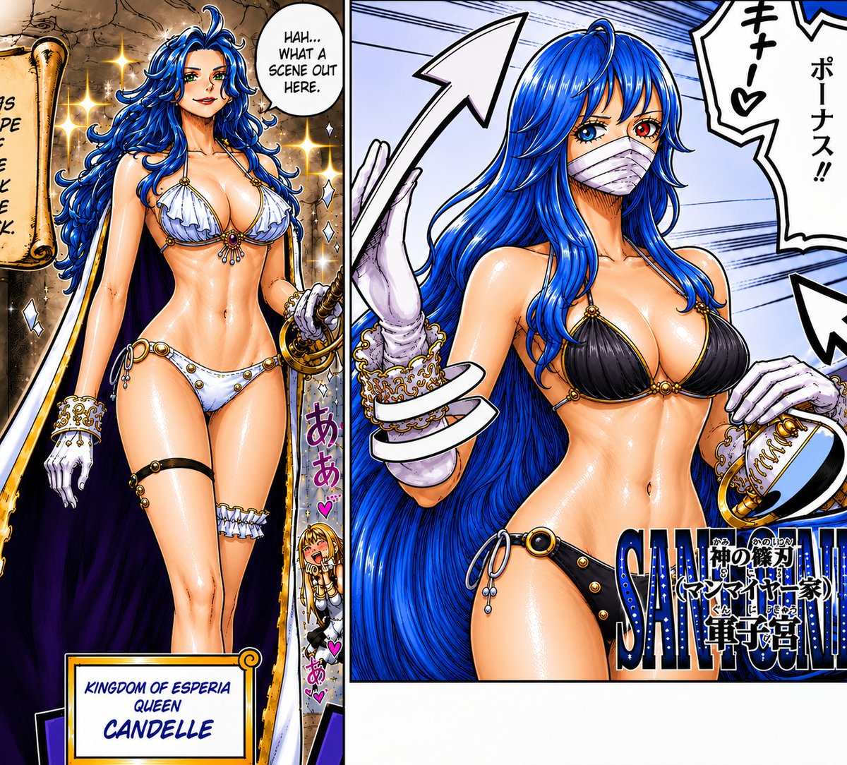MamoswineUwu's tweet photo. Like mother, like daughter... Candelle and Gunko ✨💙

#今週のワンピ #onepiece    
#ONEPIECE1184 https://t.co/KMAHR4RDhn