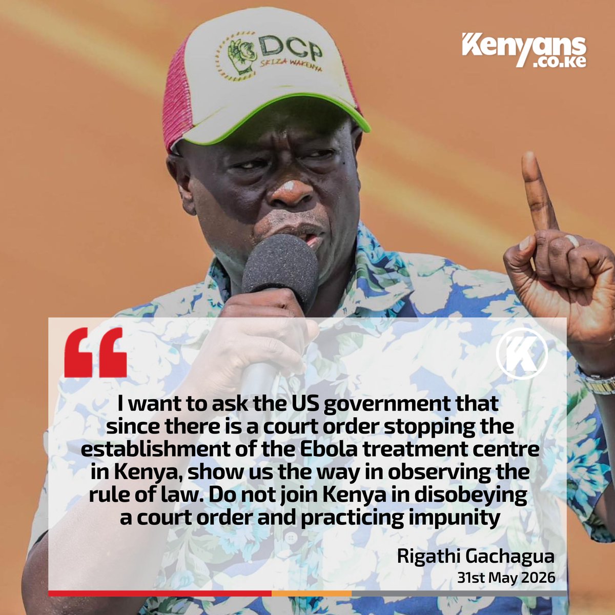 Kenyans's tweet photo. I want to ask the US government to show us the way in observing the rule of law - Rigathi Gachagua https://t.co/zVU6bwhF0c