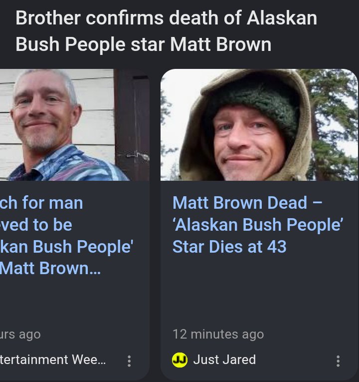 HellaLayzee's tweet photo. Idk if y'all ever watched #alaskanbushpeople , but this is so sad to me. It seems #MattBrown has committed suicide. You can rest now,man. 🙏🏽 #bearbrown #Thebrownfamily https://t.co/CX2BFQqZg5