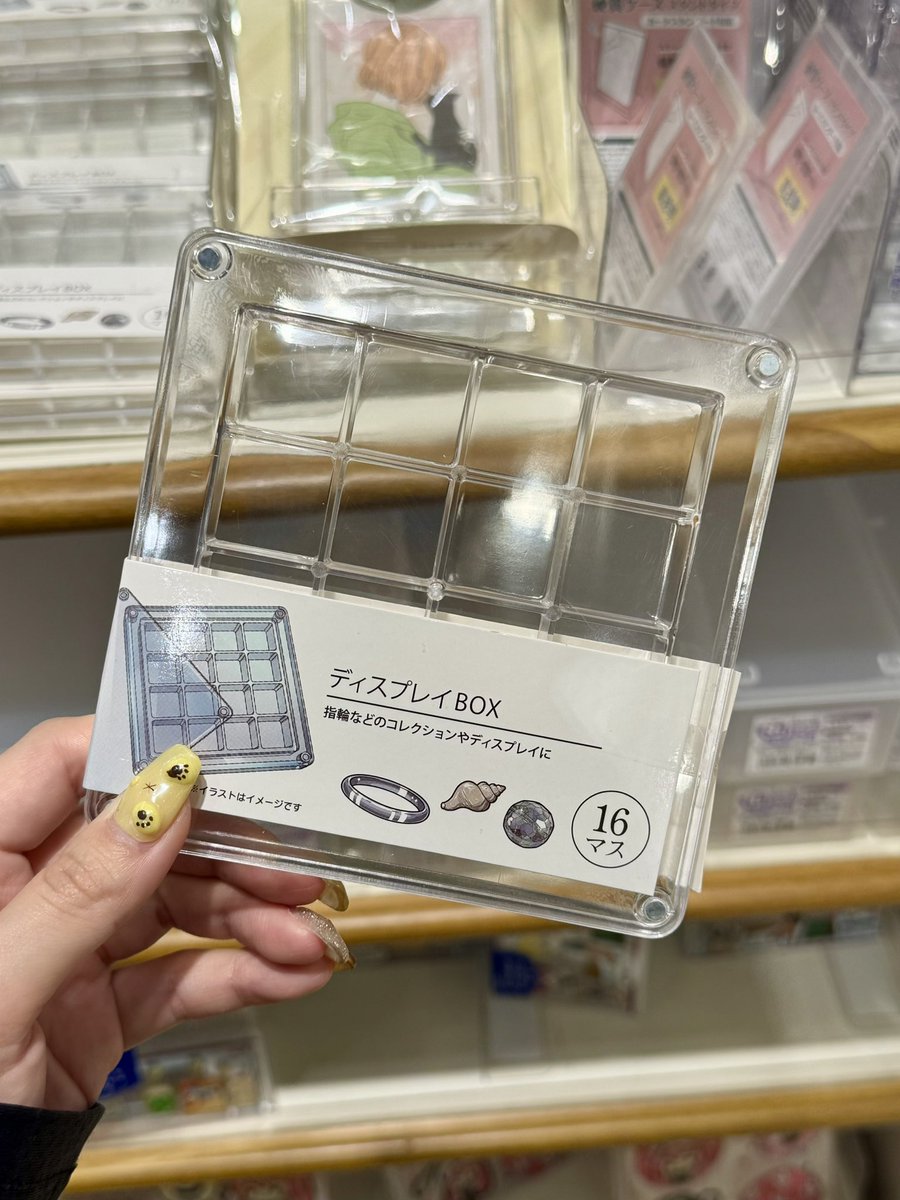 SeriaのディスプレイBOX 16マス 海で拾った貝殻とかシーガラス