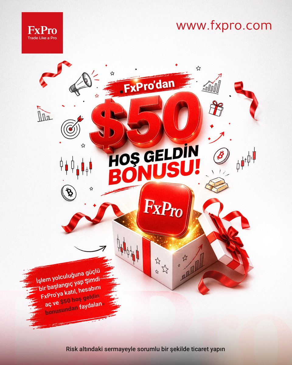 FxProTurkiye's tweet photo. Yatırıma güçlü bir başlangıç yapmanın tam zamanı 🚀
FxPro’ya katıl, hesabını aç ve $50 Hoş geldinbonusunu hemen al.

Güvenilir altyapı, hızlı işlem ve profesyonel işlem deneyimi FxPro’da seni bekliyor.

#FxPro #WelcomeBonus #Trading #Forex #TradeLikeAPro https://t.co/OdYJHUIDEg