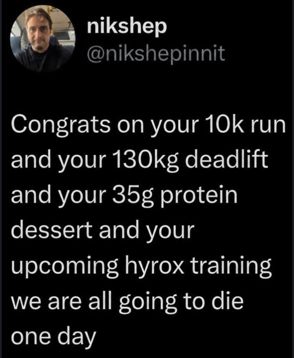 manwinderbuilds's tweet photo. We are all going to die anyway. That is exactly why wasting the living years in a tired body makes no sense. https://t.co/YD1JruY2MR