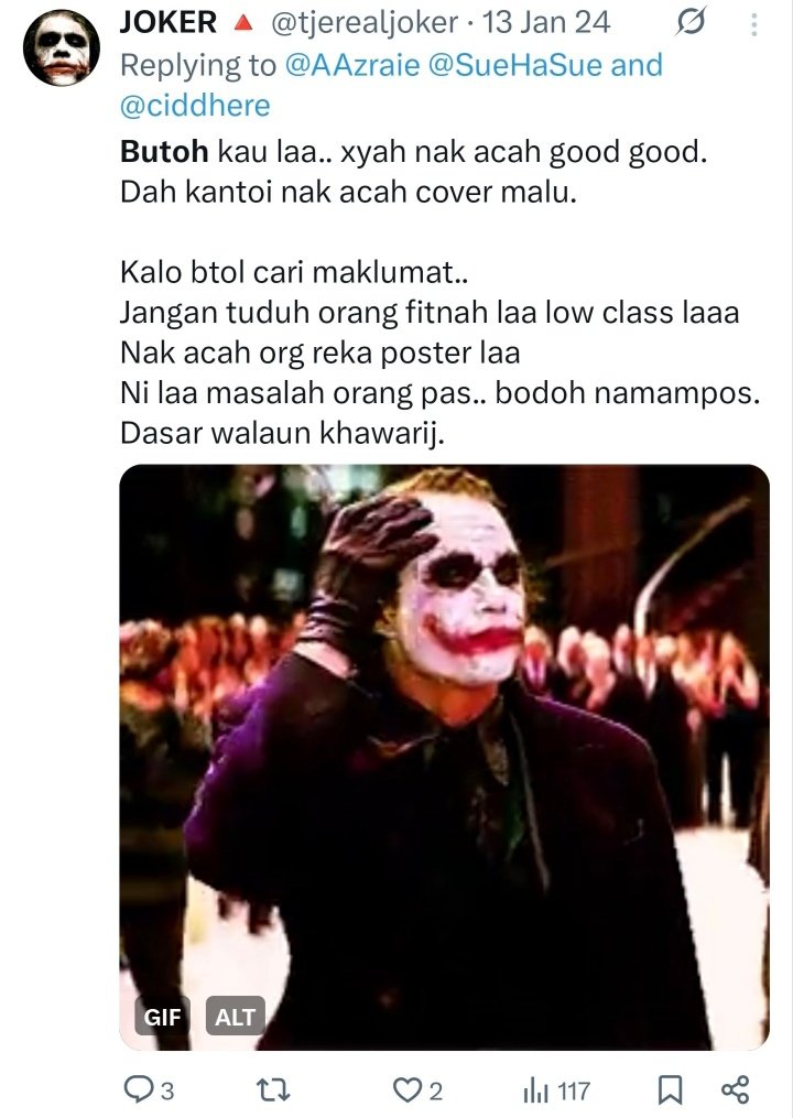 robbyduran's tweet photo. @tjerealjoker Lebih kurang lah cam mamat nie...elok jer bahasa dia...kan ??? 😅 https://t.co/TylnKUu1K4