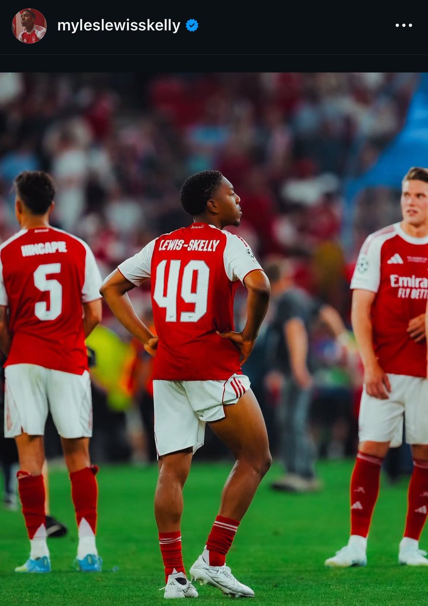 DailyAFC's tweet photo. 📲 Myles Lewis-Skelly on Instagram. ❤️‍🔥🏆

🗣️ ‘Everything has its time. We will do it.’ https://t.co/NmQcd02jiN