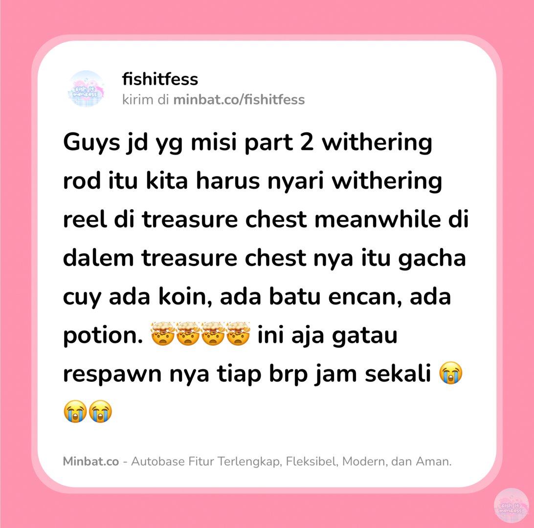 FISH IT FESS ‼️ WTT CANTUMIN UNAME tweet media