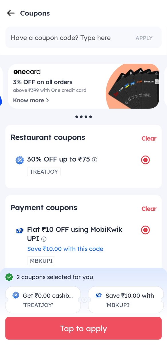 D0c_rv's tweet photo. @zomatocare not able to use this coupon https://t.co/euXXFRBjAU