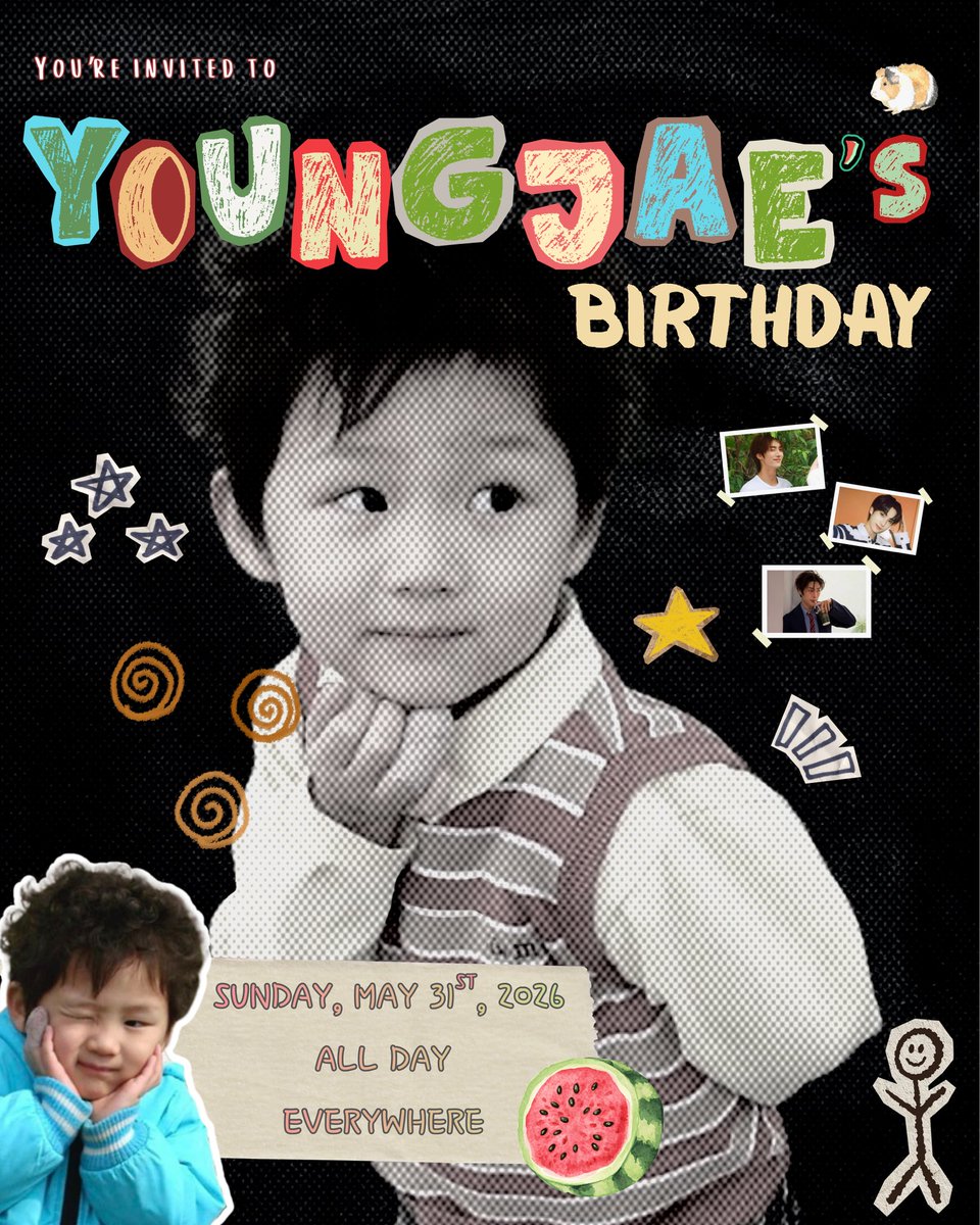 nolatuwas's tweet photo. 🎉🐹FAKE INVITATION FOR 42! (pt. 4)🐹🎉 

Edisi 𝘽𝙄𝙍𝙏𝙃𝘿𝘼𝙔 𝙋𝘼𝙍𝙏𝙔 Choi Youngjae🐹- 
editan ala 01L A THREAD

YOUNGJAE GUINEA DAY
#영재야_생일빵은_볼찌빵
#ForeverYOUNGjaeDay https://t.co/lISflgwddu