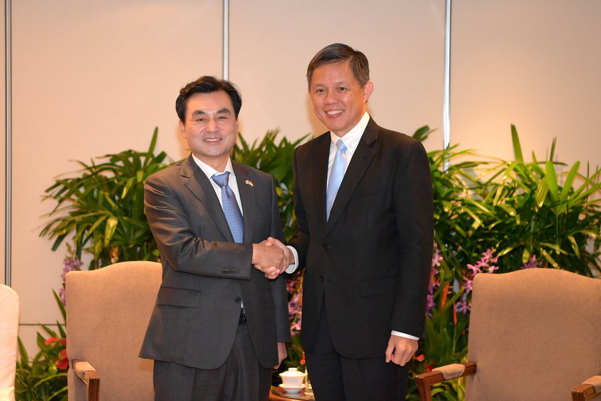 mindefsg's tweet photo. On the sidelines of #SLD26: @DefenceMinSG Chan Chun Sing met his counterparts today, including Defence Ministers and representatives from the Republic of Korea, Australia, Japan and Germany. More: https://t.co/LX0eZQBC10 https://t.co/l8WMi30Nnb